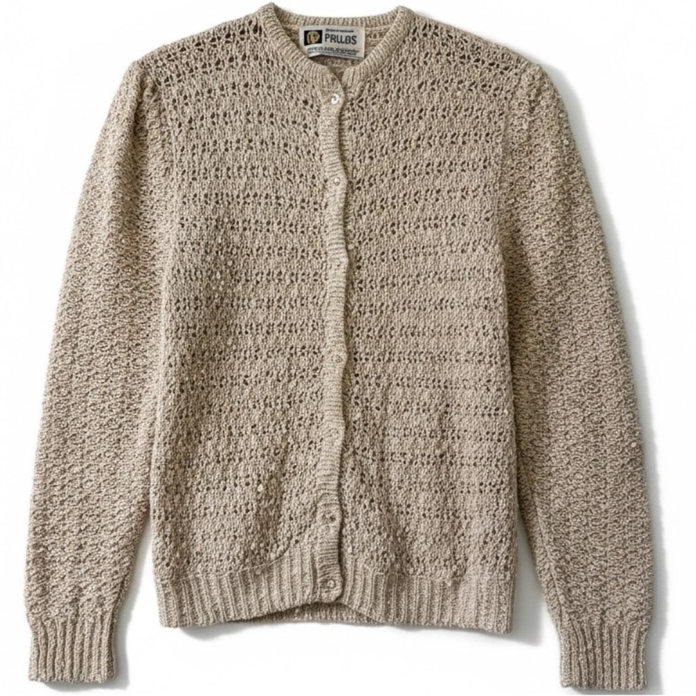 Vintage 100% Pure Irish Linen Pallas Women's Cardigan - Hand Loomed - Size Large